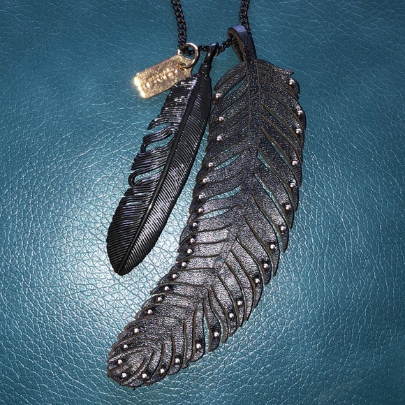 Coach Leather Feather Necklace - Picture 2 of 9
